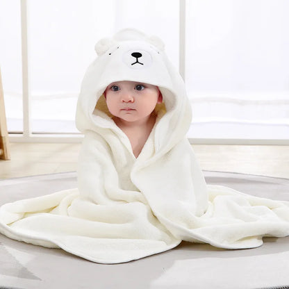 Baby Bath Towel Boy Girl Baby Towel Newborn With Hood Cartoon Coral Fleece Infant Towel Blanket Newborn Baby Bathrobe Infan