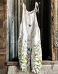 Women Jumpsuits Overalls Sleeveless Slash Neck Print Floral Wide Leg Pants High Street Autumn 2026 Casual Loose Backless