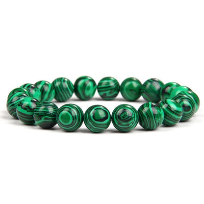 Natural Green Malachite Stone Bracelet 6/8/10mm Handmade Round Beads Bracelets Couple Energy Yoga Bracelet Men Women Jewelry Top