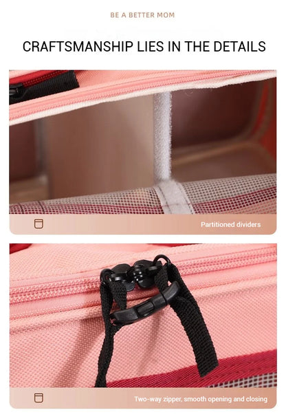 Multifunctional Pet Travel Trolley Case Portable Cat/Dog Carrier Bag Zipper Closure-Foldable Solid Pet Luggage Outdoor Travel