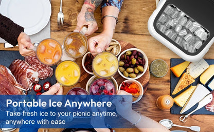 LOEFME Portable Ice Maker 1.4L 12kg/24H Fast Ice Cube Machine Self Cleaning Countertop Ice Maker for Home Kitchen Office Camping RV Party Bar Automatic Ice Making Machine Low Noise Energy Saving Easy Operation Large Capacity