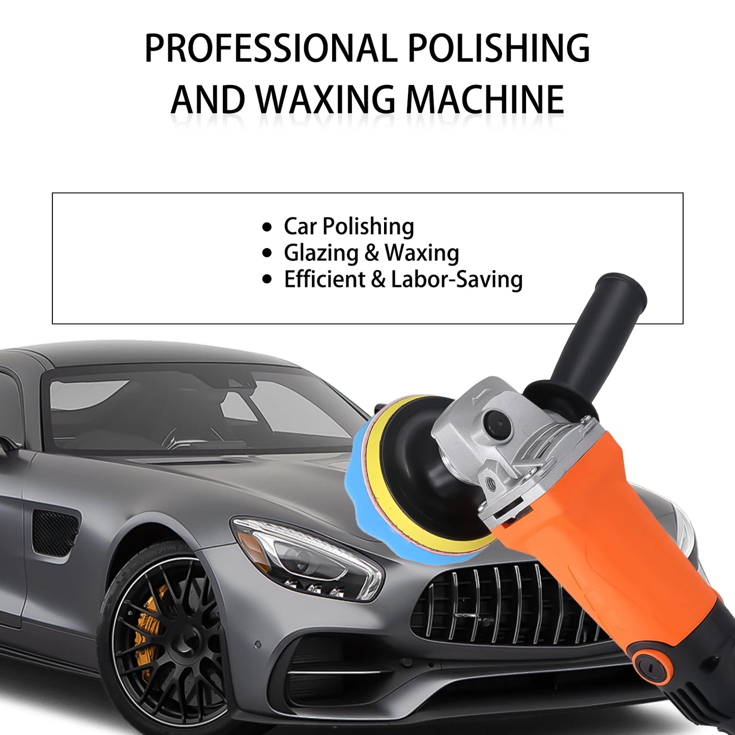 Podofo 1200W Rotary Car Buffer Polisher Waxer with Detachable Handle for Boat and Car Polishing & Waxing, 8800RPM Sponge Rotary Polisher