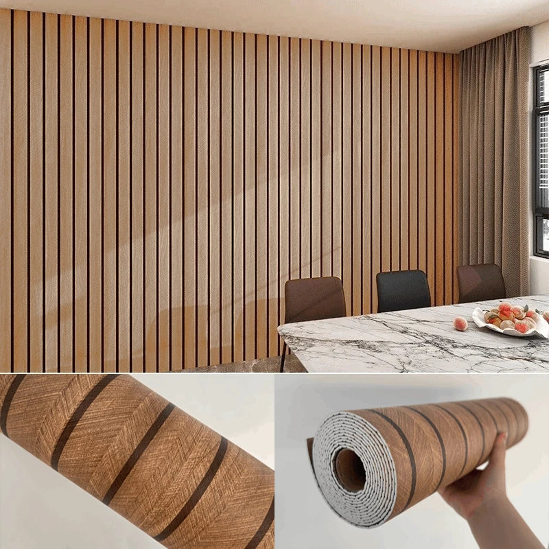 Thick Wood Grain Self-adhesive Wall Sticker Waterproof for Home Decortion Peel and Stick Foam Wallpaper Bedroom Living Room