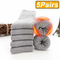 5 Pairs Winter Warm Men’s Socks Thick Male Women Socks Super Thicker Solid Socks Winter Socks Against Cold Snow Terry Socks
