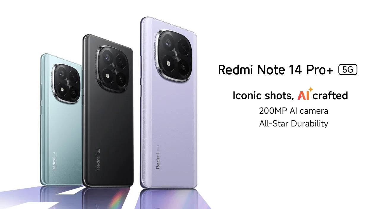 Global Version Xiaomi Redmi Note 14 Pro Plus 5G Snapdragon® 7s Gen 3 NFC 6.67” AMOLED 120Hz 5110mAh 120W Fast Charging 200MP