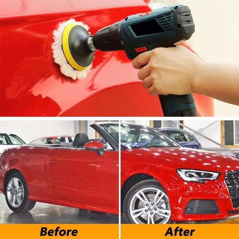 8Pcs 3-7Inch Foam Polishing Pad Set Thread Buffing Disc with Drill Adaptor for Auto Car Polisher Detailing Power Tools
