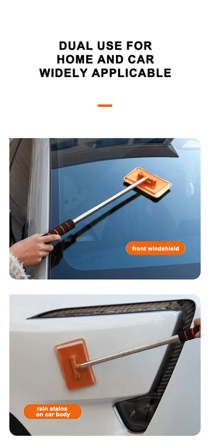 SEAMETAL Car Windshield Cleaning Brush Window Glass Clean Wiper Scalable Long Handle Scratch-Free Soft Wash Cloth Washing Tool