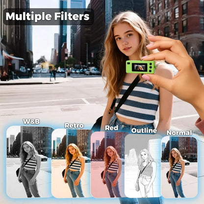 Mini Digital Camera 0.96 Inch Keychain Camera Retro Support Memory Card 1080P Very Small Camcorder Video Recorder with Flash