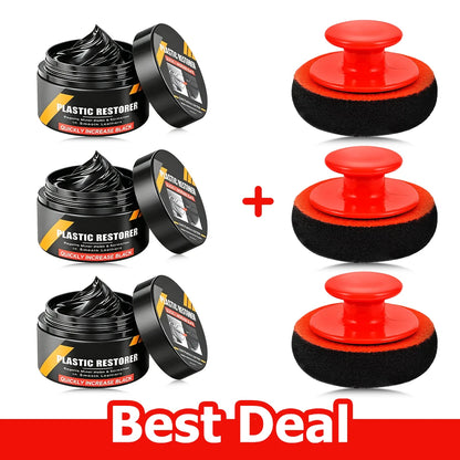 Car Plastic Restorer Crystal Clear Auto Interior Leather & Panel Renewal Wax Coating Agent Back To Black Gloss Car Wax Polish