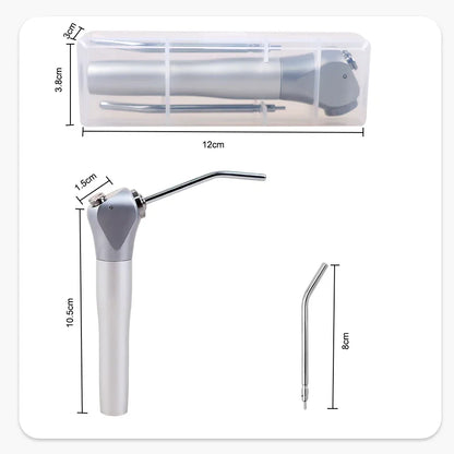 ELIJAH Dental Air Water Spray Gun Triple 3 Way Syringe Handpiece with 2 Nozzles Tips Tubes For Dental Lab Silvery Available