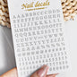 3D Glittery Gothic Letter Design Nail Art Stickers Uppercase Alphabet Letters Artistic Designs DIY Nail Art Decals Decoration #1