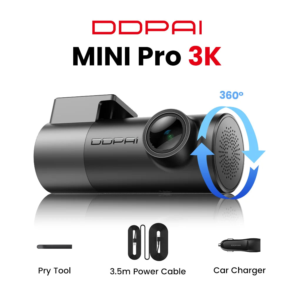 DDPAI MINI Pro 2K Dash Cam WiFi Car DVR Night Vision Smart Voice Control Support 24H Parking Monitor Car Dash Camera Recorder