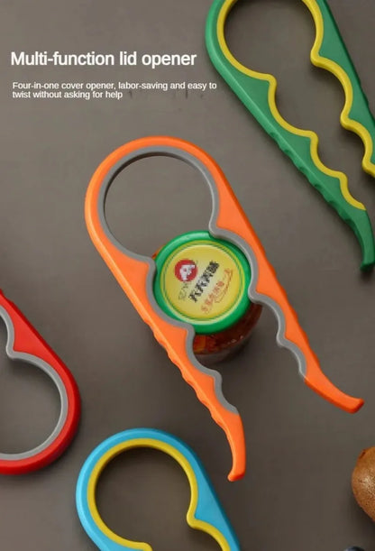 1PC 4-in-1 Multi-Function Non-Slip Kitchen Bottle And Can Opener Twist Labor-Saving Bottle Lid Opener for Easy Home Use