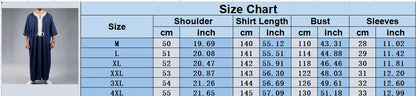 Summer 2025 Kaftan Muslim Men's Short Sleeve Embroidered Loose Casual Robe Breathable Islamic Abaya for Men