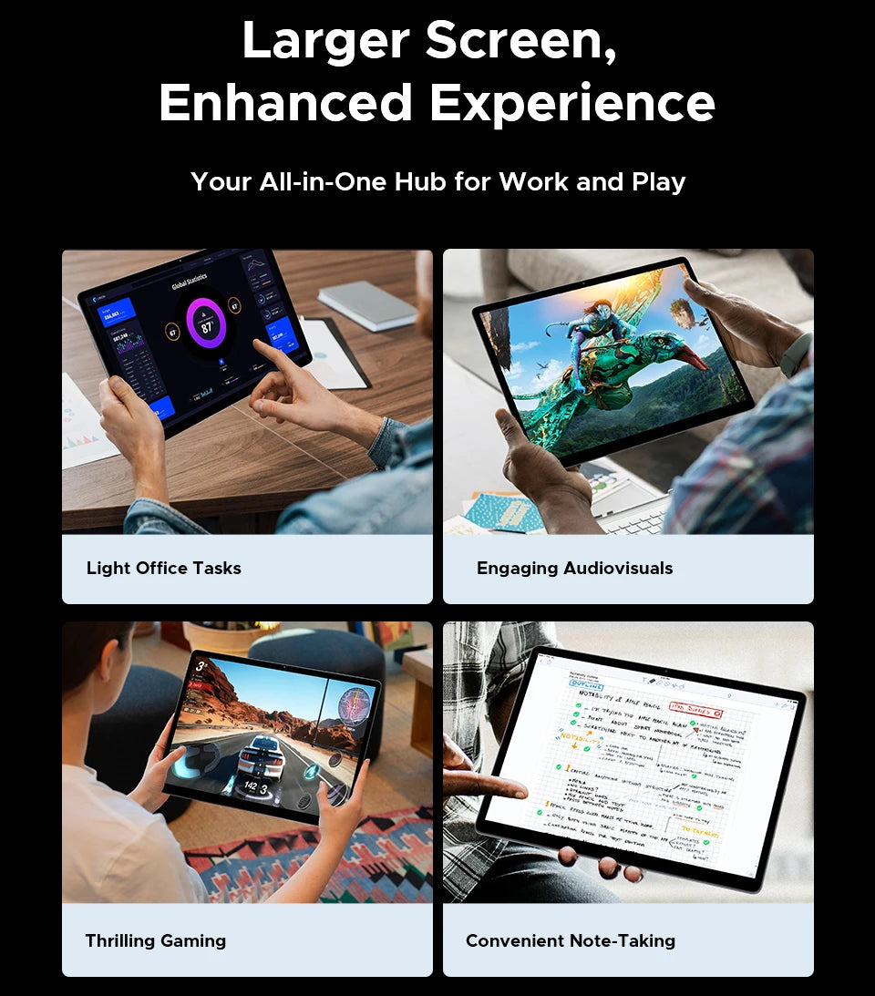 Global Version DOOGEE Tab E3 Max Tablet PC Android 15 Gemini AI 14'' 2.1K Screen 8GB RAM 256GB 13500mAh Large Battery Smart Pad