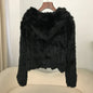 2024 Short Rabbit Fur Coat for Women Autumn Winter New Encrypted Thickened Handmade Double-sided Woven Hooded Korean Style