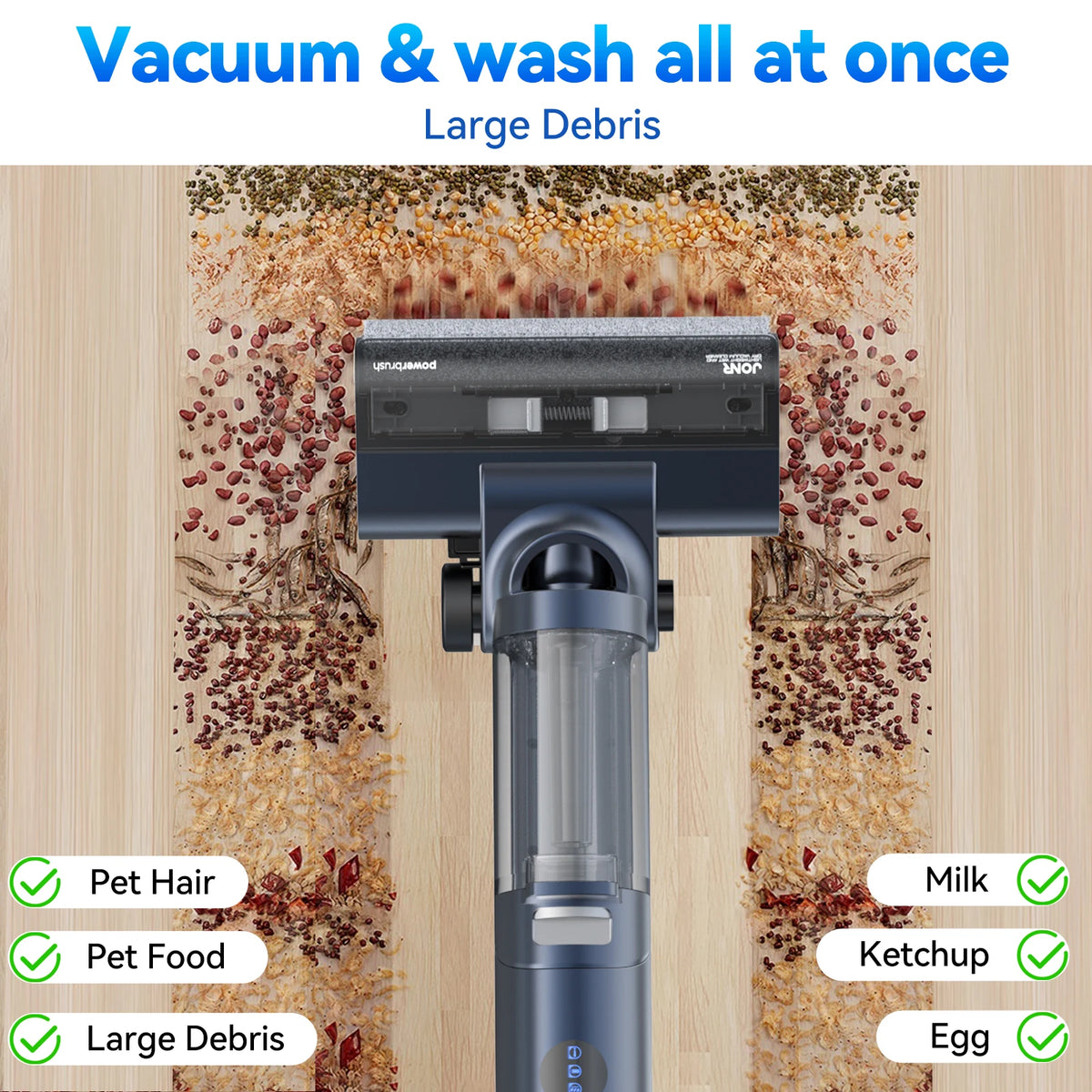 JONR ED12 Pro Cordless Vacuum Cleaner Wet & Dry Vertical Vacuum Cleaner with Hot Air Dry Self-Cleaning For Smart Home Appliances