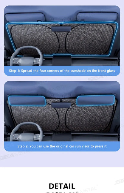 SEAMETAL Car Windshield Sun Shade Five-layer Front Window Sunshade Windshield Sun Protection Cover UV Blocker Summer Car Covers