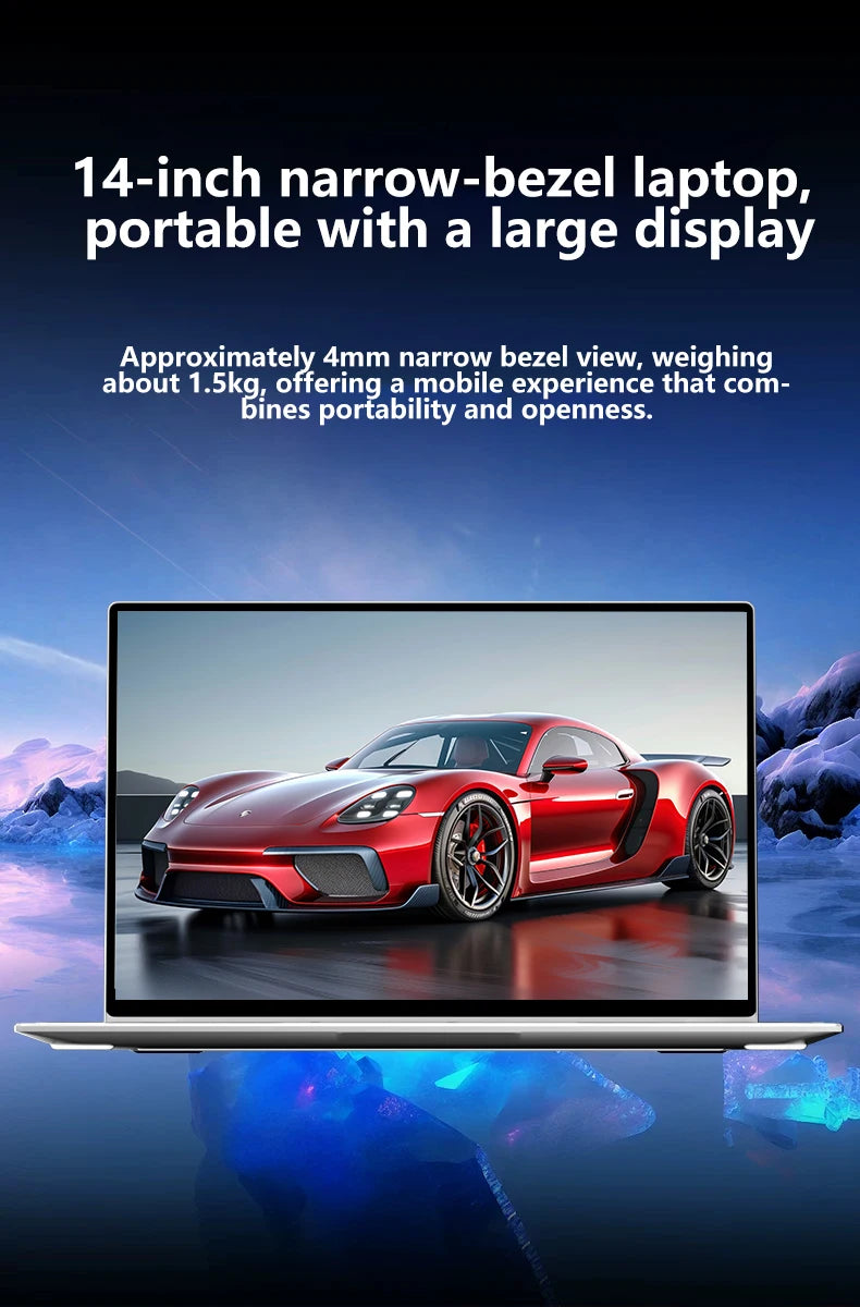 LENO Laptop 14.1" Windows 11 16GB RAM 2TB SSD Intel N3700 Ultra Slim Notebook Gamer 1080P  Display Office Study Computer PC