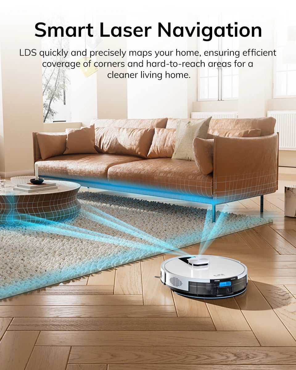 ILIFE A12 Pro Robot Vacuum and Mop Combo, LIDAR Navigation, Self Collection Dust, 3000Pa Suction, App/Remote Control