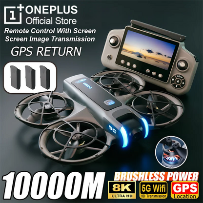 OnePlus D2 Drone 8K Aerial HD Intelligent Avoiding Obstacle with Larger Screen Remote Control Folding Brushless Power GPS Drone