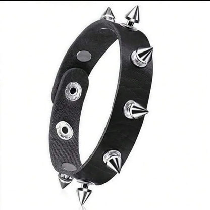 Vintage Leather Bracelets Punk Row Cuspidal Spikes Rivet Stud Wide Cuff PU Leather Punk Gothic Rock Unisex goth accessories