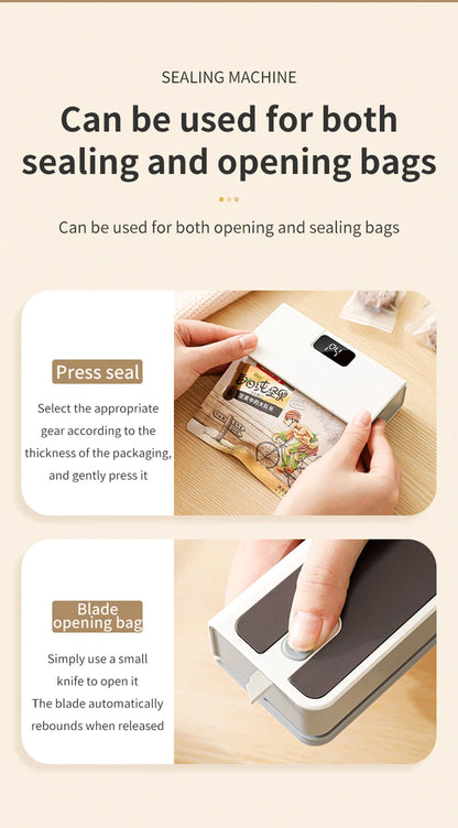 Mini Heat Bag Sealing Machine Plastic Bag Sealer Handheld Thermal Plastic Food Bag Sealing Portable Food Packaging Heat Sealer