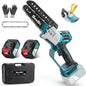 SEESII 6'' Cordless Mini Chainsaw 15.2cm Electric Saw Rechargeable Woodworking Garden Pruning Saw for Makita 18V Battery Pin