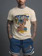 2026 Summer Casual Short-Sleeve Fashionable Breathable Sports Set Loose-Fit Quick-Dry Men's Short-Sleeve Hip-Hop Bear Print Set