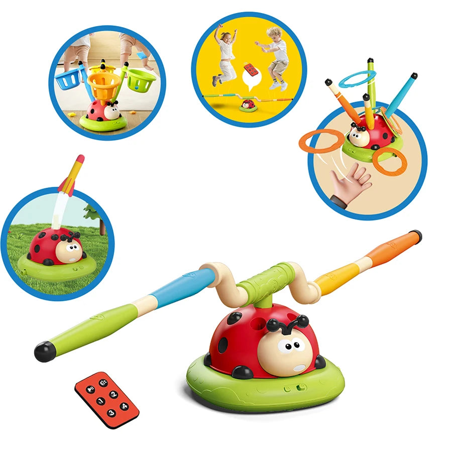 4 Styles Ladybug Sport Entertainment Baseball Toy Game Rope Skipping Machine Ferrule Jump Rocket Launcher Outdoor Play For Boy