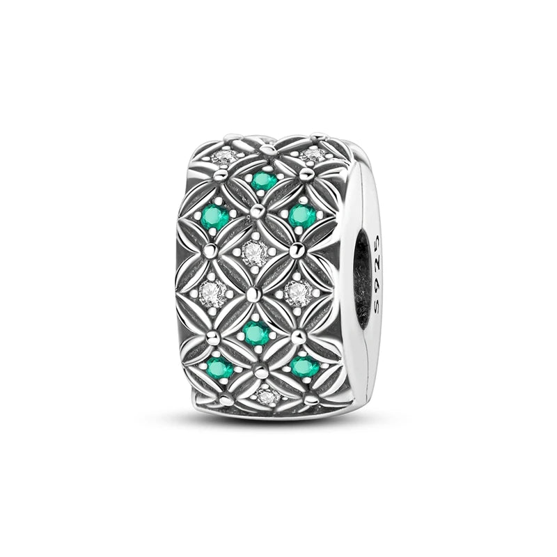 Original 925 Sterling Silver Charm Beads Clover Sunflower Tulip Carnation Pendant For Women Jewelry Fashion Gift