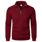 Spring and Autumn new casual half zipper stand up collar hoodie trend simple and loose oversized fleece men's hoodie