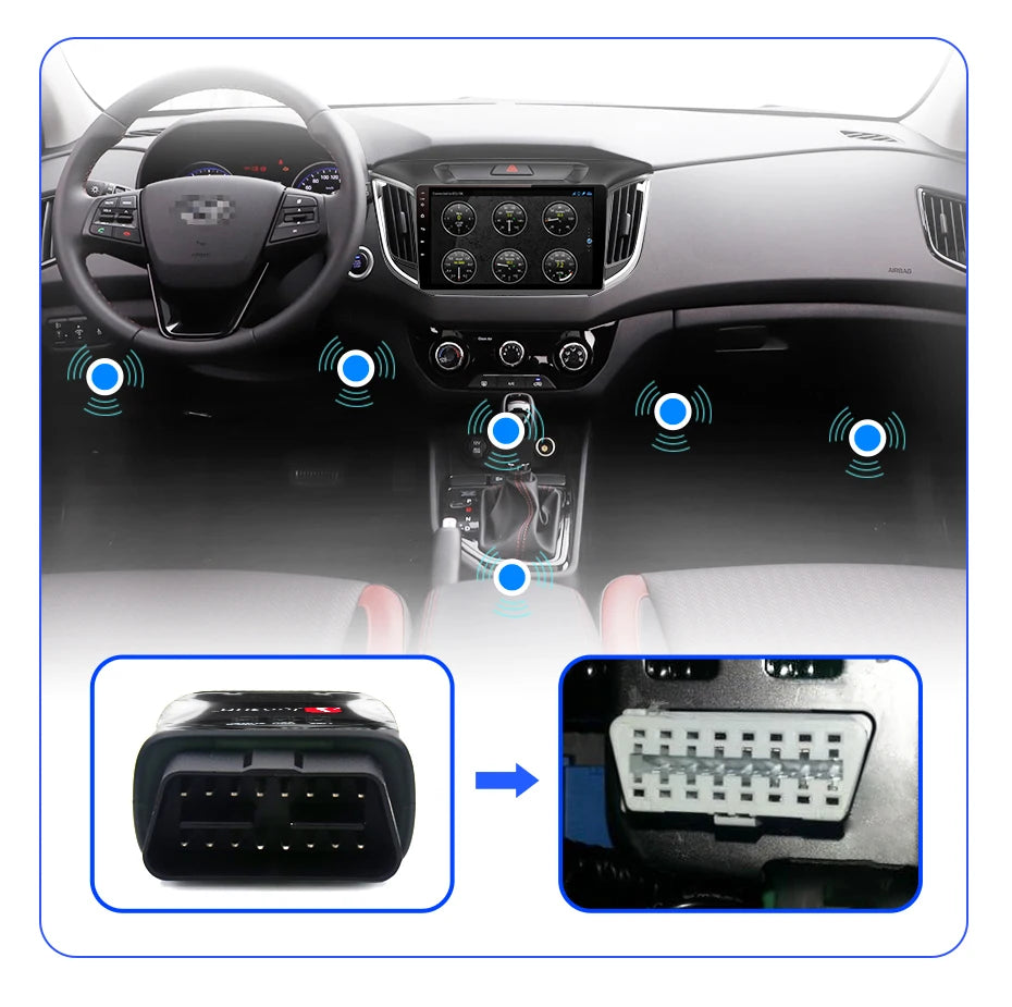 Junsun Mini Auto Scanner ELM327 Bluetooth 4.0 compatible OBD2 V3 Adapter Car Diagnostic Tool Scan Tool for Car Accessories