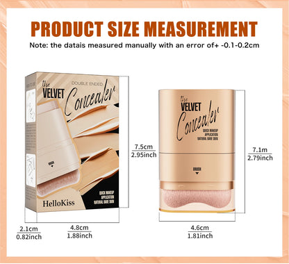 2-in-1 Concealer and Foundation Stick, Covers Dark Circles, Waterproof and Sweat-Resistant, Creates Flawless-Looking Makeup