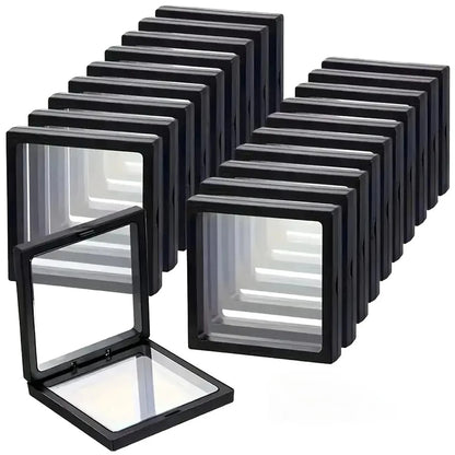 Transparent floating display box, plastic film jewelry packaging box, jewelry, necklace, ring, and collectible storage box