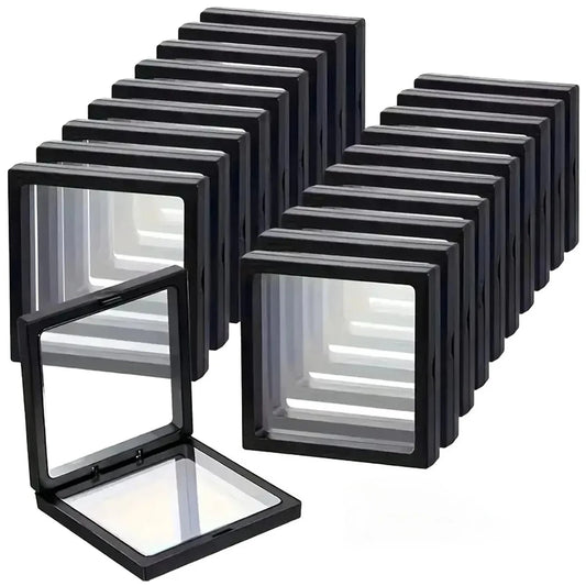 Transparent floating display box, plastic film jewelry packaging box, jewelry, necklace, ring, and collectible storage box