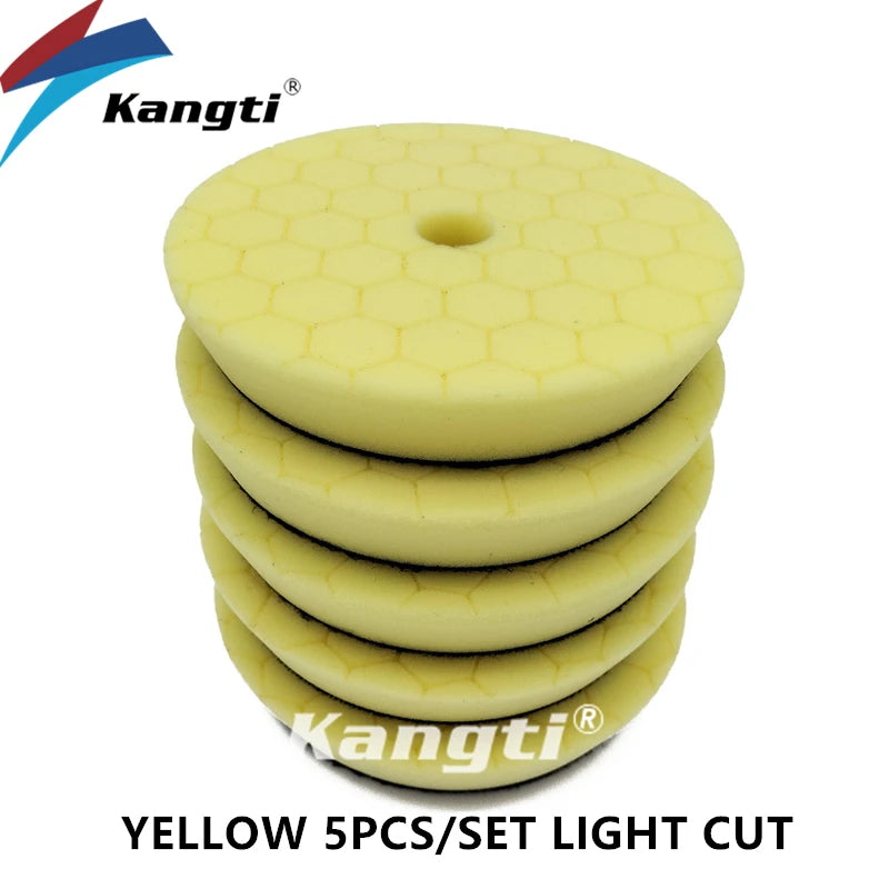 Kangti 5/6 inch Car Polishing Pad Kit Set Self-Adhesive Buffing Waxing Sponge Wool Wheel Polishing Pad For Car Polisher Drill