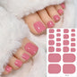 1Sheet=22Tips Glossy Red Toe Nail Stickers Full Cover Solid Color Press On Toenails Patch UV Baking Free Foot Gel Polish Wraps #