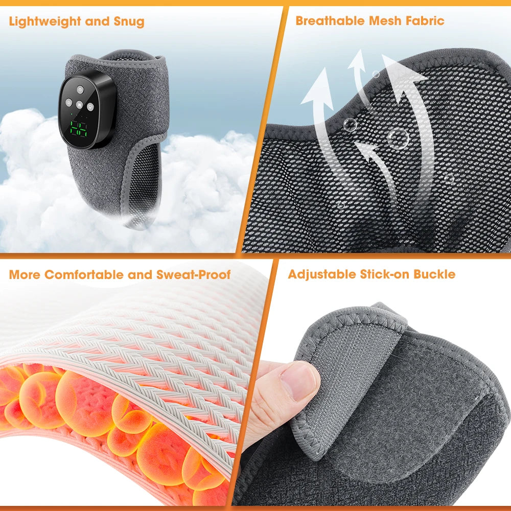 Cordless Electric Ankle Guard 4-Level Heated Vibration Massager Hot Compress Ankle Brace for Left And Right Foot