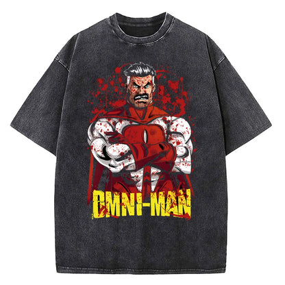 Men Women Invincible Hero Vintage Washed T Shirts High Quality Cotton Clothes Short Sleeve Crew Neck Tee Shirt Summer T-Shirts