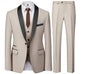 Black Men Autumn Wedding Party Three Pieces Set Large Size Male Blazer Coat Pants and Vest Fashion Slim Fit Suit