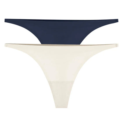 1-6pcs Seamless Panties Ice Silk Seamless Panties For Women Soft Thin Thongs Woman Satin Underwear Female Bikini String Panties