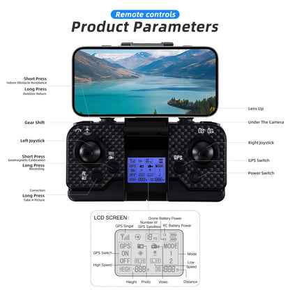 Podofo 4K Drone Dual Camera  Mini Helicopter Quadcopter Toy Obstacle Avoidance Foldable RC Drone Headless Mode Mini Drones Toy With Remote Control