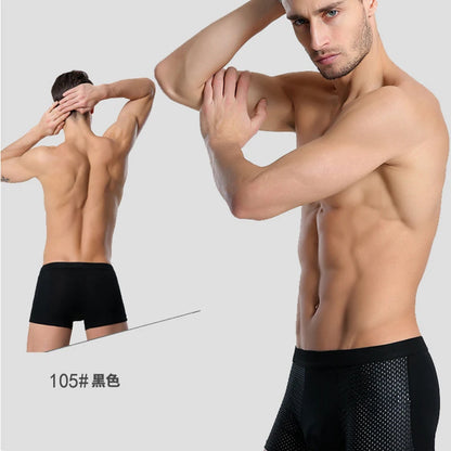 8pcs/set Men's Panties Ice Silk Mesh Men Underwear Breathable Men's Underpant Fashion Panties Male Solid Color Boxer Shorts