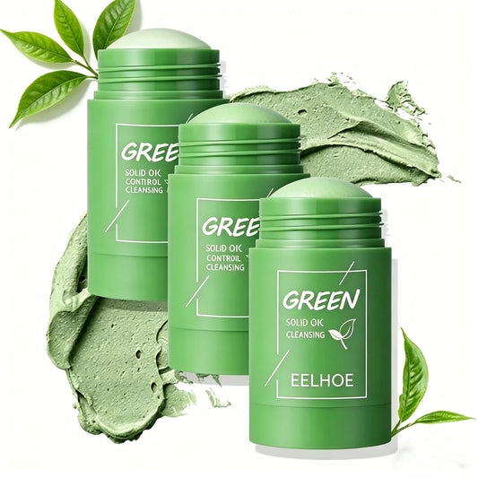 1~5PCS Green Tea Clay Stick For Face Green Mask Stick Smear Acne Shrink Blackhead Green Tea Extract Facial Mask Pore Cleansing