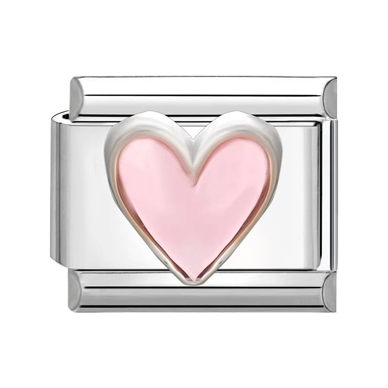 Zircon Star Heart Bow Moon Cherry Moon Italian Charm Links Fit 9mm Stainless Steel Bracelet Women Jewelry DIY Making Gifts