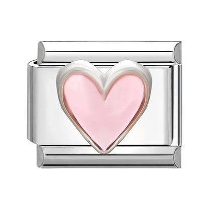 Zircon Star Heart Bow Moon Cherry Moon Italian Charm Links Fit 9mm Stainless Steel Bracelet Women Jewelry DIY Making Gifts