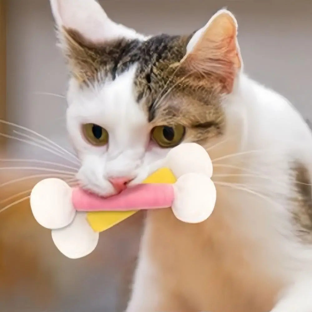 New Soft Q Tip Cat Self-Play Giant Swabs Shape Cotton Swab Shape Cat Durable Bite-Resistant Interactive Cat Indoor Cats