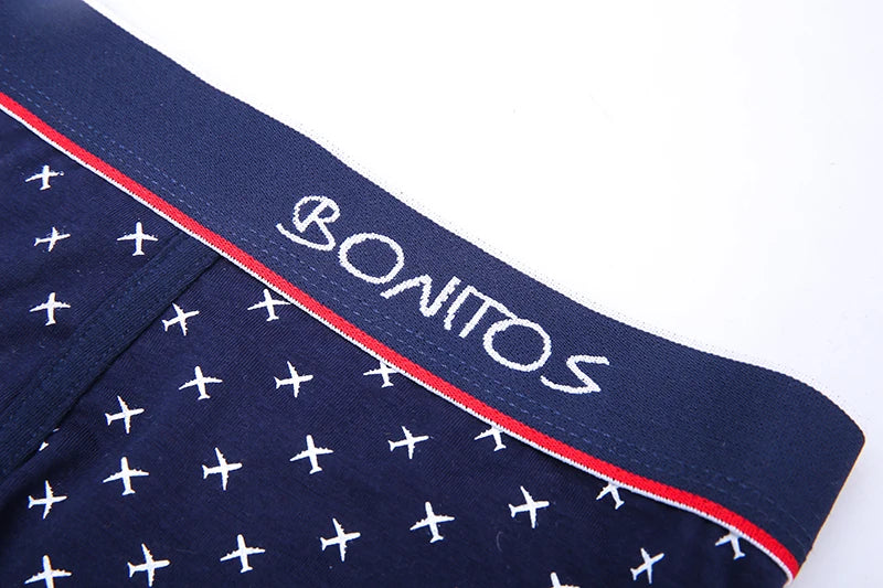 4pcs Cotton Boxer Shorts Soft Men's Panties BONITOS Letter Waistband Men Underpants Boxer Briefs Sexy Underwear for Man Boxers