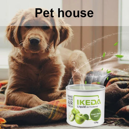 IKEDA 120g Green Apple Scent Liquid Air Freshener, Long Lasting Fruity Fragrance, Powerful Odor Eliminator for Car Home Office,